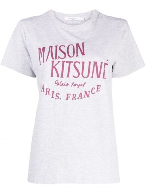 T-shirt en coton à imprimé Maison Kitsuné