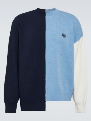 Вълнен пуловер Loewe синьо