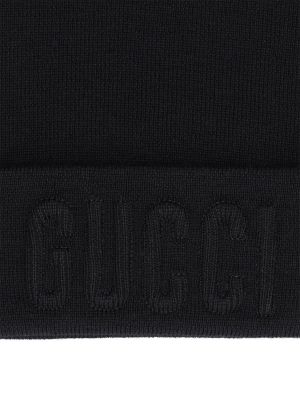 Bonnet en laine en laine en tricot Gucci noir