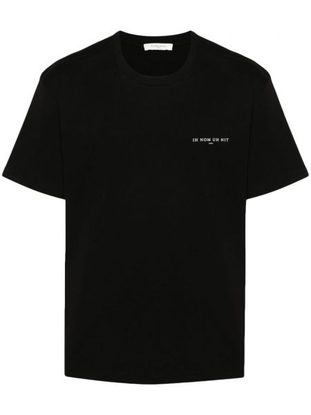 Bavlnené tričko s potlačou Ih Nom Uh Nit čierna
