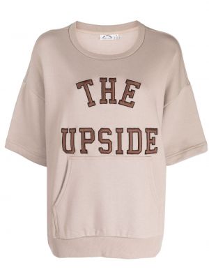 Βαμβακερή μπλούζα The Upside καφέ