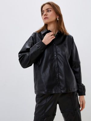 Кожаная куртка Adidas Originals, черная