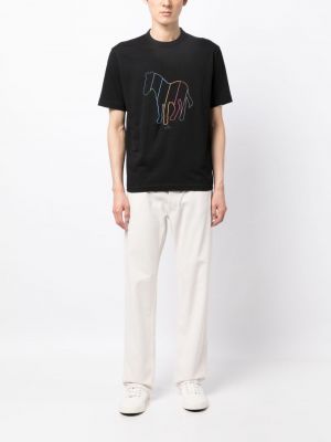 T-shirt aus baumwoll mit print mit zebra-muster Ps Paul Smith schwarz