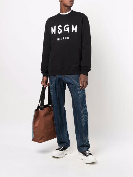 Sweter z nadrukiem Msgm czarny