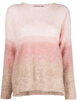Вълнен пуловер от алпака вълна от мохер D.exterior розово