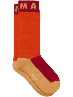 Плетени чорапи Marni оранжево