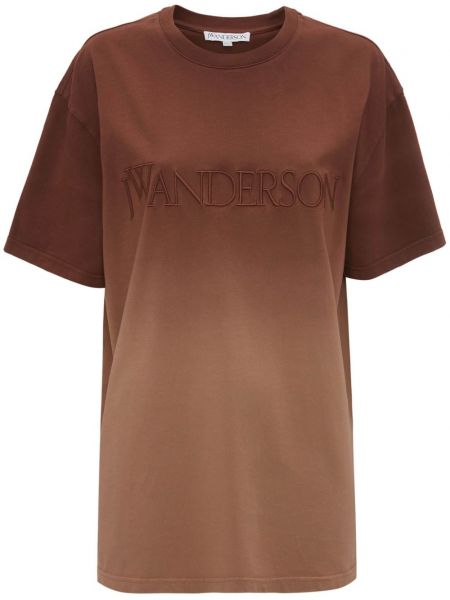 Kokvilnas t-krekls Jw Anderson brūns