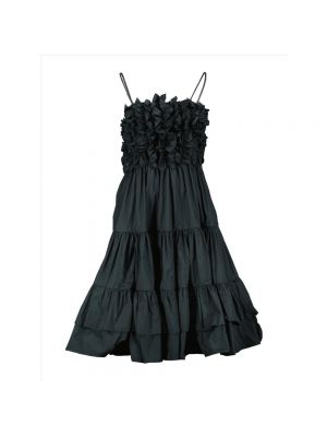 Sukienka midi z falbankami Msgm czarna