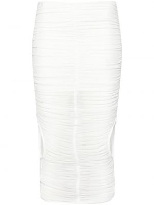 Midi φούστα από διχτυωτό Mugler λευκό