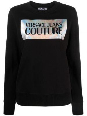 Pamut melegítő felső nyomtatás Versace Jeans Couture fekete