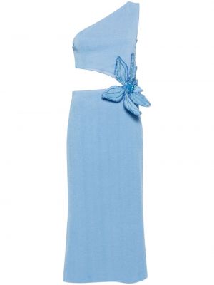 Sukienka midi w kwiatki Patbo niebieska