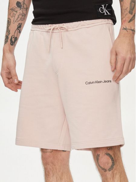 Džínové šortky Calvin Klein Jeans růžové