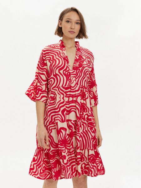 Платье-рубашка свободного кроя Iconique красное