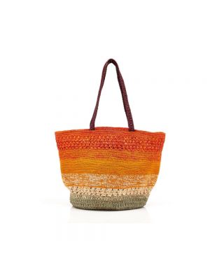 Shopper handtasche mit taschen Claris Virot orange