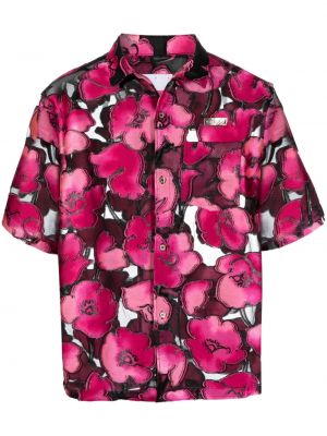 Прозрачна риза на цветя с принт 4sdesigns