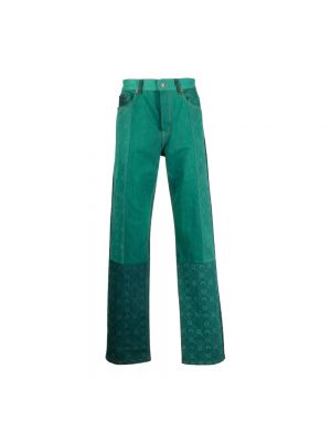 Proste jeansy Marine Serre zielone