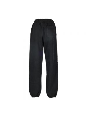 Spodnie sportowe bawełniane oversize Versace czarne