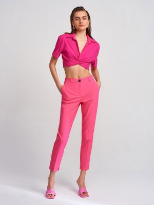 Klasické kalhoty Dilvin růžové