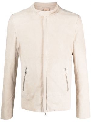 Usnjena jakna z zadrgo Giorgio Brato bela