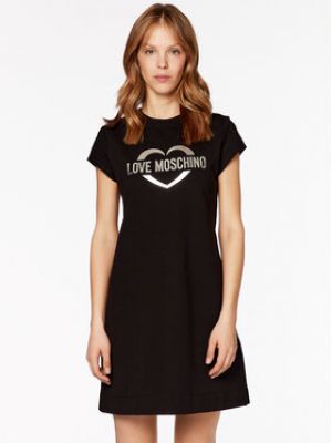 Bavlněné šaty Love Moschino - černá
