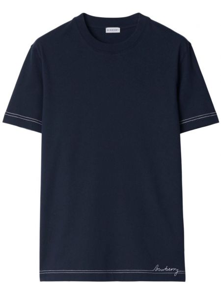Памучна тениска Burberry синьо