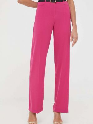 Kalhoty s vysokým pasem Patrizia Pepe růžové