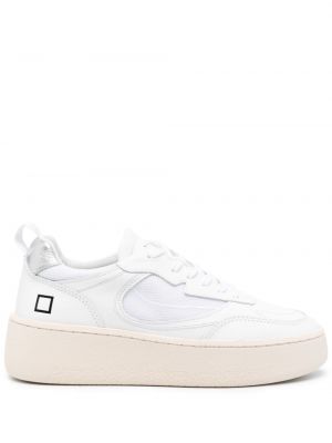 Δερμάτινα sneakers από διχτυωτό D.a.t.e. λευκό
