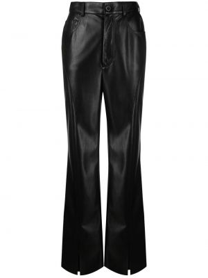 Pantalon en cuir large Nanushka noir
