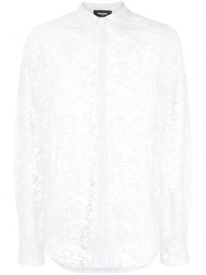 Gėlėta marškiniai iš tiulio Dsquared2 balta