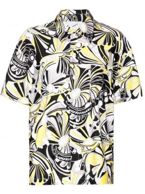 Camicia con stampa a maniche corte con fantasia astratta Coperni giallo