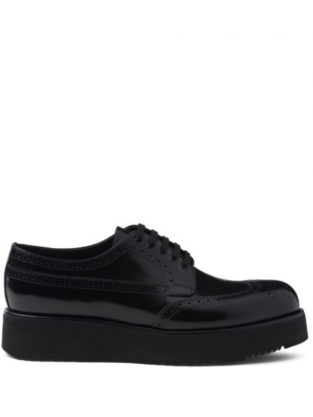 Læder brogues Prada sort