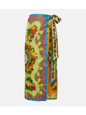 Svilena maksi suknja s printom Alemais