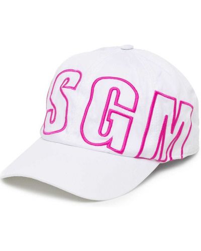 Cappello con visiera ricamato Msgm bianco