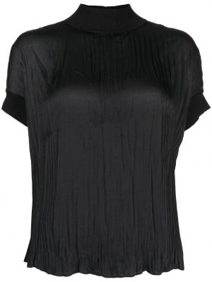 Плисирана къса блуза Vince черно