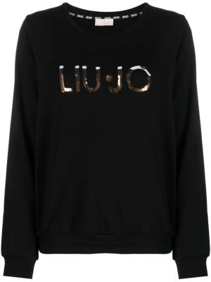Pailletten sweatshirt mit rundem ausschnitt Liu Jo schwarz