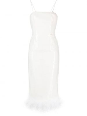 Koktejlové šaty z peří Nissa bílé