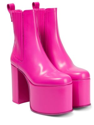Plateau leder ankle boots Valentino Garavani pink