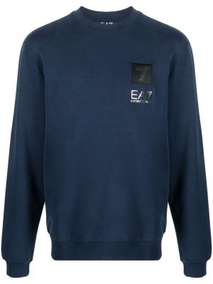 Jersey sweatshirt mit print Ea7 Emporio Armani blau