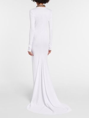 Bavlněné dlouhé šaty Ann Demeulemeester bílé