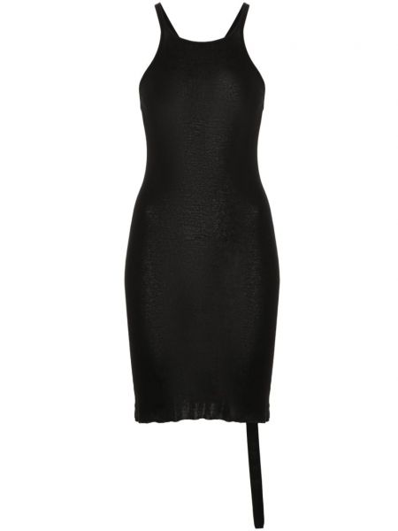 Βαμβακερή φόρεμα Rick Owens Drkshdw μαύρο