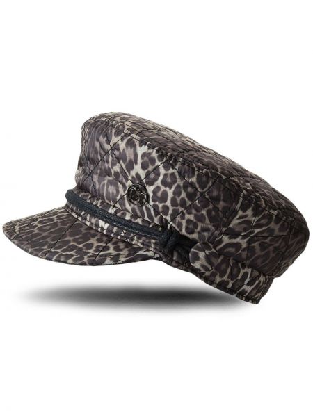 Leopardimustriga mustriline müts Maison Michel pruun