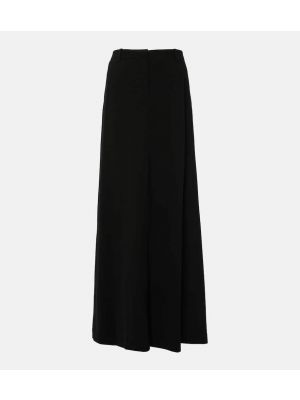 Vlněné dlouhá sukně Dries Van Noten černé