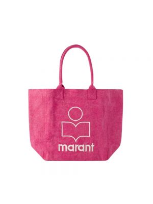 Shopperka bawełniana Isabel Marant różowa