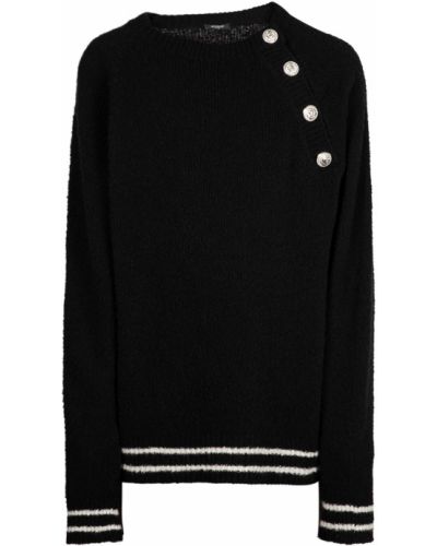 Vlnený sveter na gombíky Balmain čierna