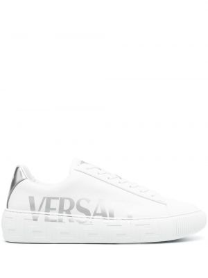 Sneakerși cu imagine Versace alb