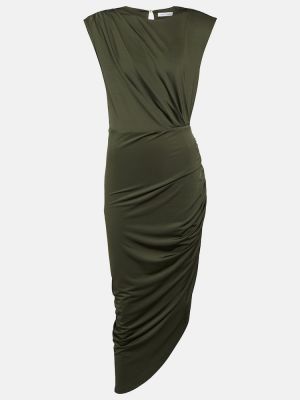 Asimetrična midi haljina od jersey Veronica Beard zelena