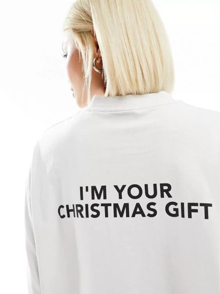 Рождественская футболка с принтом Collusion белая