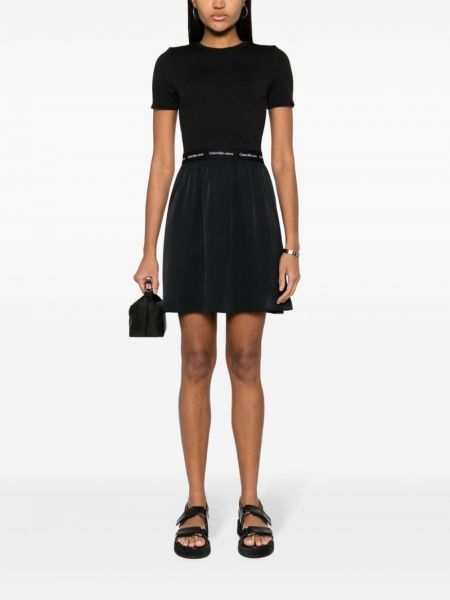 Mini kleita ar izšuvumiem Calvin Klein melns