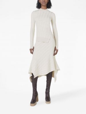 Dzianinowa spódnica midi asymetryczna Stella Mccartney biała
