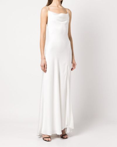 Satynowa sukienka wieczorowa z krepy Jonathan Simkhai biała
